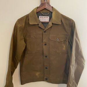 Filson Tin Cloth Short Lined Cruiser Jacket - Dark Tan